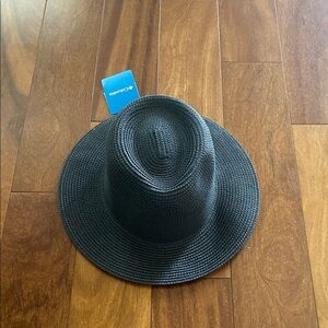 Columbia Charcoal Wide Fedora Brim Straw Hat - Unisex - Size L/XL -NWT